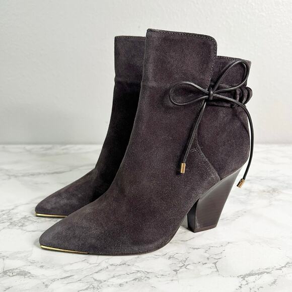 Tory Burch Women's Suede Lila 90s Scrunch High Heel Ankle Booties Size 6 - Picture 1 of 14